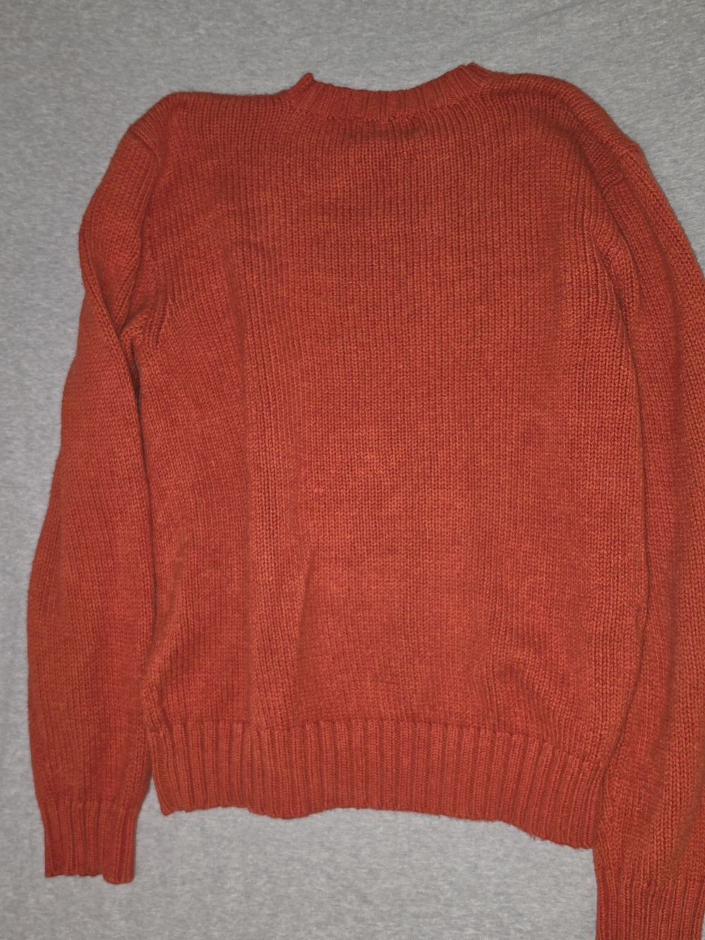 Ralph Lauren Classic Orange Knit Crewneck with Green Pony - Picture 6 of 6